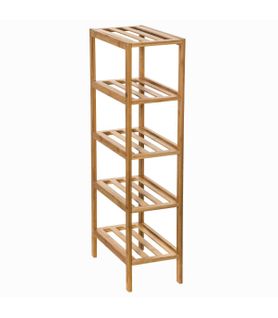 Étagère De Rangement  Colonne 4 Niveaux En Bambou H 77.5 Cm