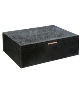 Boîte À Bijoux Noir Aspect Cuir 26 X 21.5 Cm