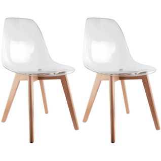 Chaise Scandinave En Plastique Transparent (lot De 2)