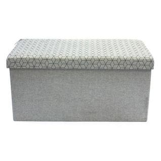 Banc et Coffre De Rangement "motifs" 76cm Gris et Noir