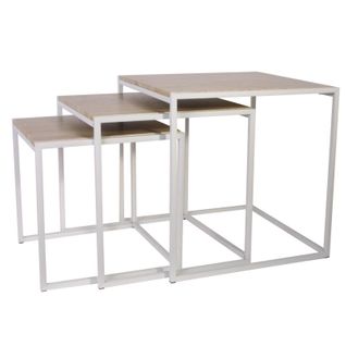 Lot De 3 Tables Gigognes "origin" 45cm Blanc