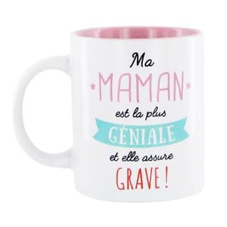 Mug Design "maman" 12cm Blanc