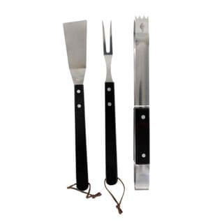 Lot De 3 Ustensiles De Barbecue "manche" 36cm Noir