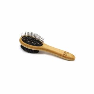 Brosse De Toilettage En Bambou "double Face" 19cm Naturel