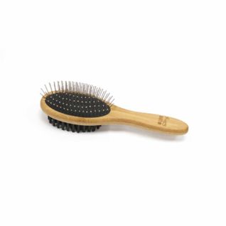 Brosse De Toilettage En Bambou "double Face" 22cm Naturel