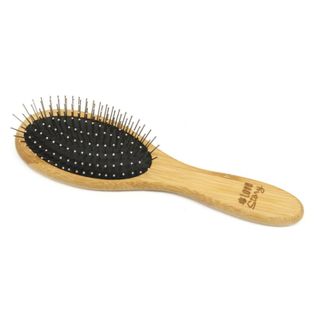 Brosse De Toilettage Bambou "picots Perles" 22cm Naturel