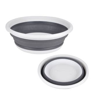 Bassine En Silicone "rétractable" 9l Blanc et Anthracite