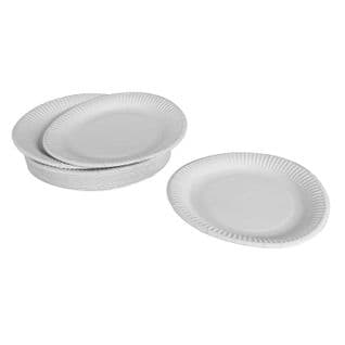 Lot De 50 Assiettes Jetables "fête" 18cm Blanc