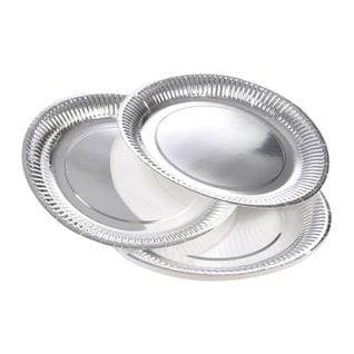 Lot De 20 Assiettes En Carton "vitamine" 18cm Argent