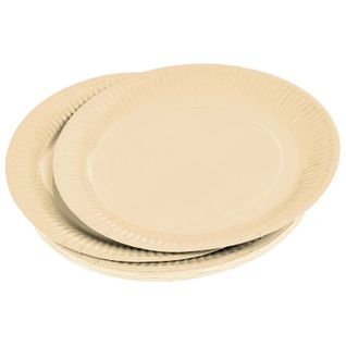 Lot De 20 Assiettes En Carton "vitamine" 23cm Crème