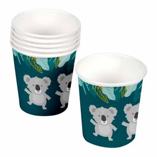 Lot De 6 Gobelets Jetables "koala" 23cl Vert