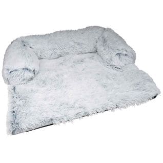 Protège Canapé et Traversin "fluffy" 120cm Blanc Chiné