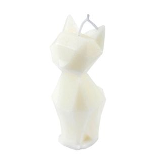 Bougie Déco Chat "arty" 13cm Blanc