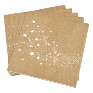 Lot De 20 Serviettes En Papier "stardust" 33x33cm Naturel