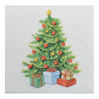 Lot De 20 Serviettes En Papier "sapin" 33x33cm Vert