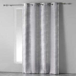 Rideau A Oeillets 140 X 280 Cm Polyester Imprime Arc En Ciel Gris