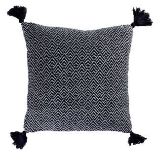 Coussin Déco À Pompons "delios" 40x40cm Noir