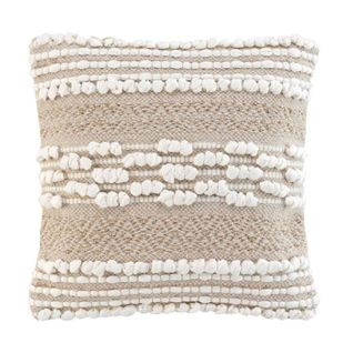 Coussin Déco "blanca" 40x40cm Naturel et Blanc