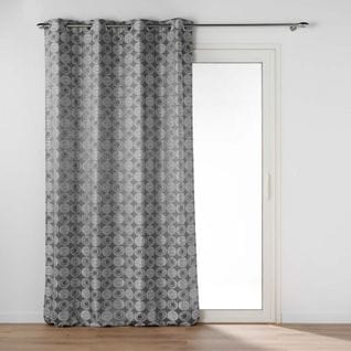 Rideau à Oeillets Jacquard "caelia" 140x280cm Gris