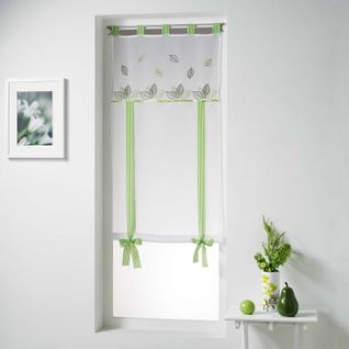 Store Voilage Brodé "anya" 60x150cm Vert