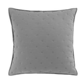 Housse De Coussin "mellow" 40x40cm Gris et Blanc