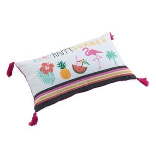 Coussin Déco Déhoussable "ibiza" 30x50cm Rose