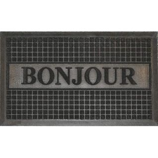 Tapis D'entrée "bonjour" 45x75cm Noir