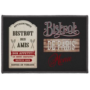 Tapis Rectangle "bistrot Des Amis" 40x60cm Noir