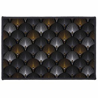 Tapis Déco Imprimé "loelia" 40x60cm Noir et Or