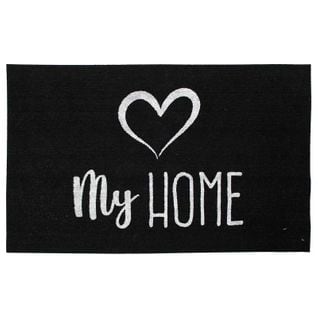 Tapis Imprimé Phosphorescent "my Home" 45x70cm Noir