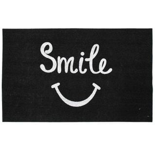 Tapis Imprimé Phosphorescent "smile" 45x70cm Noir