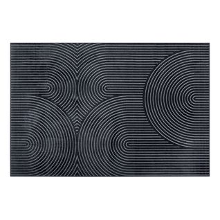 Tapis Motifs Circulaires à Relief Geode 140x200 Anthracite