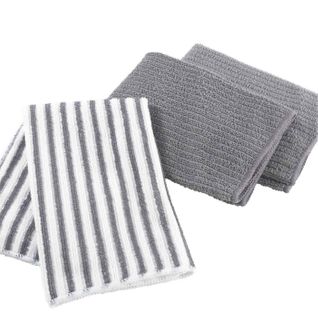 Lot De 3 Torchons Microfibre "cuistot" 40x40cm Gris