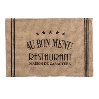 Set De Table En Jute "diner" 30x45cm Noir