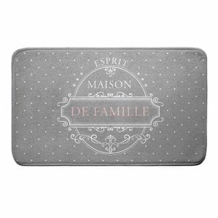 Tapis De Bain "maison De Famille" 45x75cm Gris