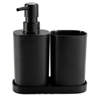 Set De 3 Accessoires Salle De Bain "vita" 19cm Noir