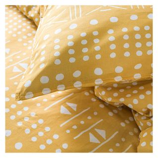 Parure De Lit 2 Personnes Imprimé Sunshine En Coton - Jaune - 240x260 Cm