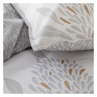 Parure De Lit 2 Personnes Imprimé Floral Sunshine En Coton - Blanc - 240x260 Cm