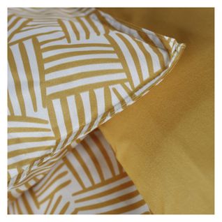 Parure De Lit 2 Personnes Imprimé Sunshine Mahe En Coton - Jaune - 240x260 Cm