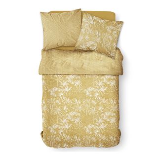 Parure De Lit Zippée 2 Personnes Imprimé Mawira En Coton - Jaune - 240x220 Cm