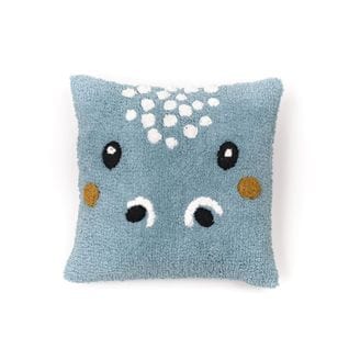 Coussin Déhoussable Tufté Funny Hipo En Coton - Gris - 40x40 Cm