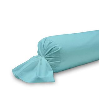 Taie De Traversin Unie, Bleu Turquoise/portofino, 45x185cm, 100% Coton