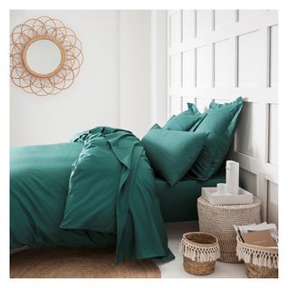 Taie D'oreiller Uni 57fils En Coton - Vert - 50x70 Cm