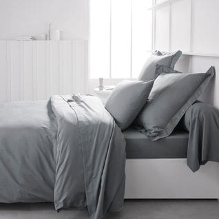 Drap Housse Essential En Coton - Gris - 140x200 Cm