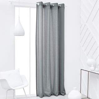 Rideau Oeillets Essential Panama En Coton - Gris - 140x240 Cm