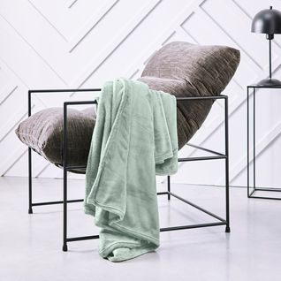 Plaid Uni Essential En Polyester - Vert - 125x150 Cm