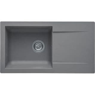 Evier À Encastrer Einna En Smc Gris Béton 16 1 Bac 78x43,5 Cm Vidage Manuel - Esae078r16n