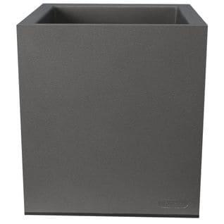 Pot En Plastique Carré Aspect Granit 30 Cm Gris