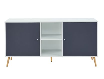 Buffet Babette  Blanc Et Gris Anthracite  150cm