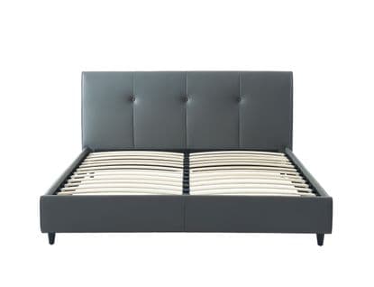 Lit Segura  Simili Gris  160x200 Sommier Inclus